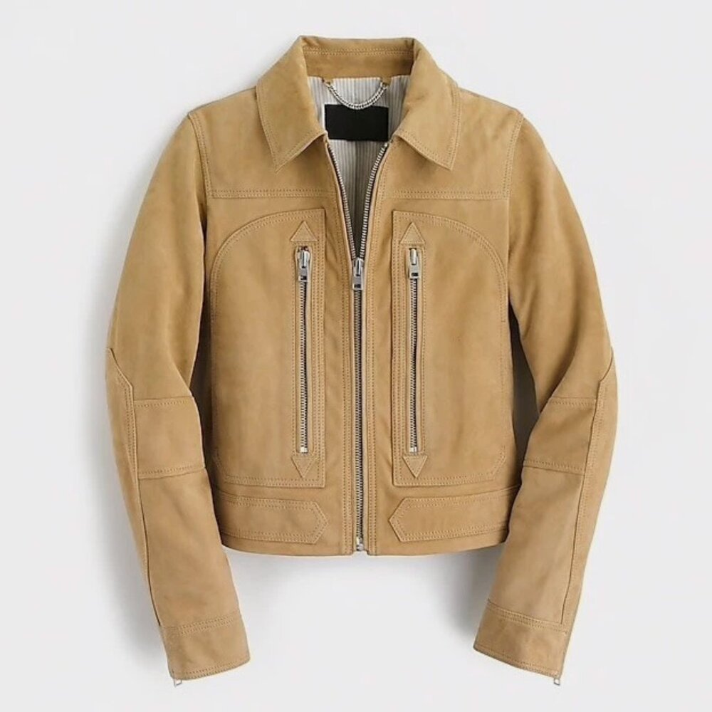 J. Crew Collection Leather Flight Jacket 10 EUC